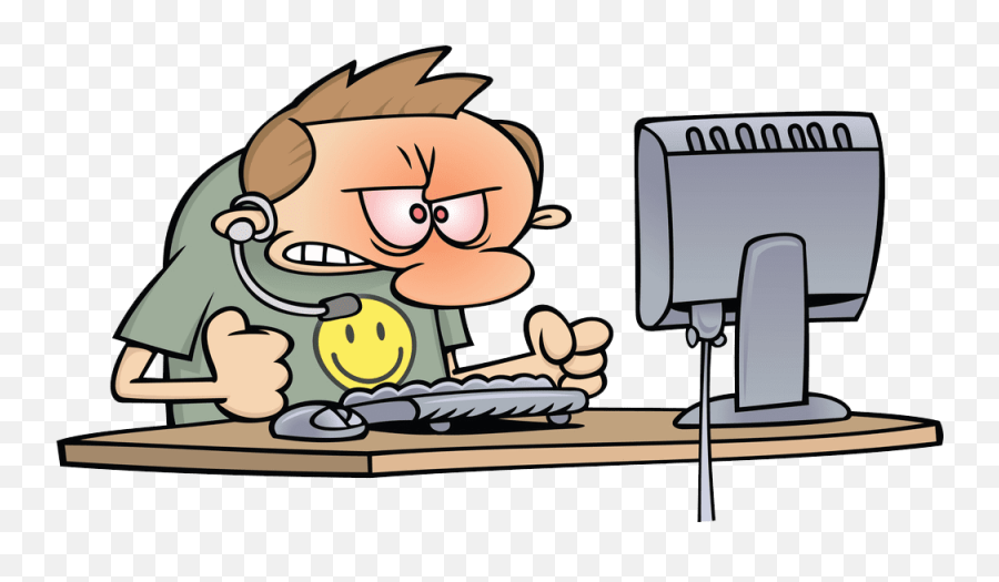 Computer Clipart - Clipartworld Angry Guy At Computer Clipart Png,Person Using Computer Icon