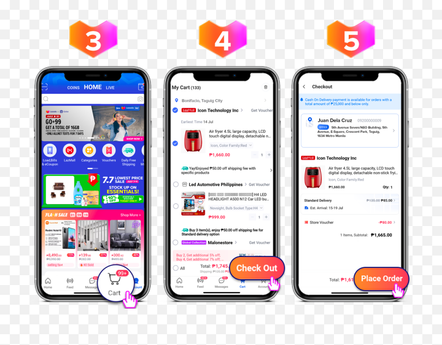 Help Center Orders Lazada Ph - Place Order In Lazada Png,Mobile Cart Icon