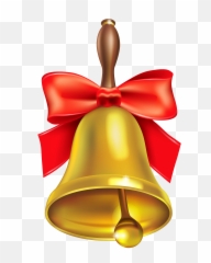 Christmas Bell With Bow Png Image - Purepng Free Christmas Bell Clip Art,Gold Bow Transparent Background