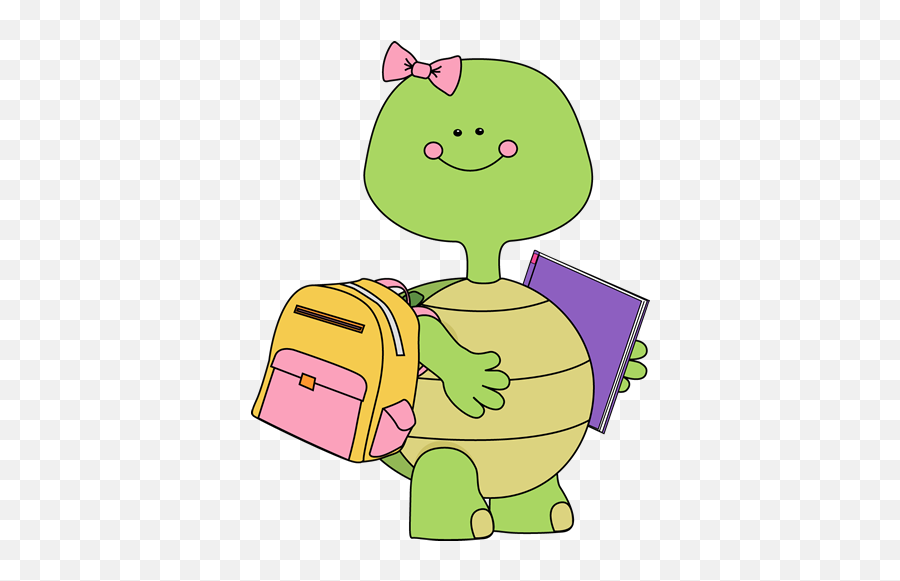 Download Cute Turtle Clipart - Turtle Going To School Png,Cute Turtle Png