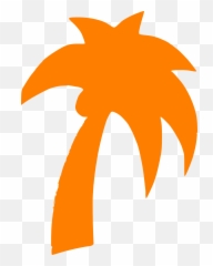 Palm Tree Orange Clip Art - Vector Clip Art Red Palm Tree Clip Art Png,Orange Tree Png