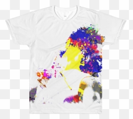 Multi Colored Splatter Effect Short - Active Shirt png
