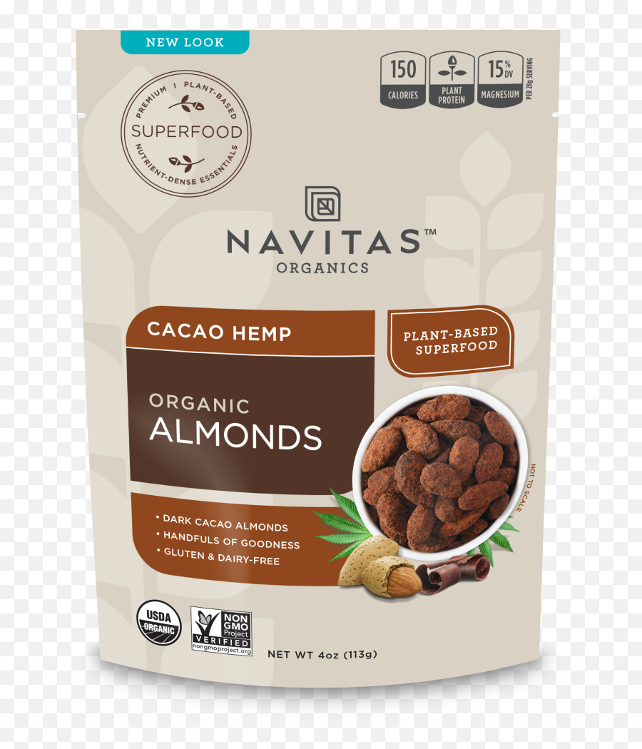 Cacao Hemp Almonds 4 Oz - Food Png,Almonds Png