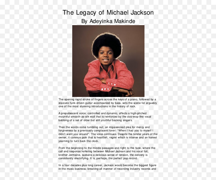 Pdf The Legacy Of Michael Jackson Adeyinka Makinde Png Icon Album