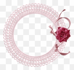 Vintage Lace Border Png - Cornici In Png Pink Lace Circle Transparent Frame