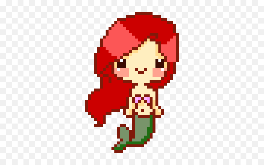 Ariel Pixel Art Maker - Minecraft Pixel Art Mermaid Png,Ariel Png