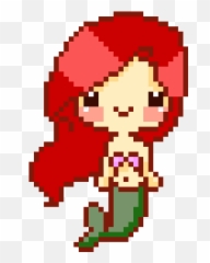 Ariel Pixel Art Maker - Minecraft Pixel Art Mermaid Png,Ariel Png