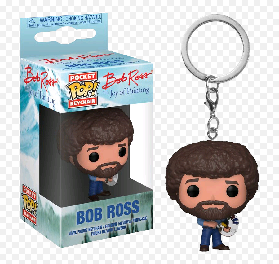 Keychain New Funko Joy Of Painting Bob Ross Pocket Pop - Antioquia La Mas Educada Png,Bob Ross Png