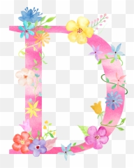 D Watercolor Lettering Watercolour Floral Letters - Clipart S png