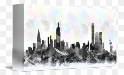 York City Skyline Silhouette Watercolor - png
