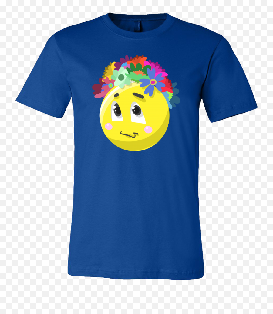 Emoji Flower Cute Face Emojis Flowery Crown T Shirt - Funny Fantasy Football T Shirts Png,Cute Face Png