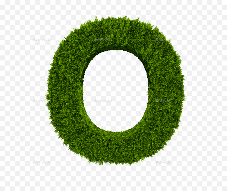 3d Grass Letters - Circle Png,Letter O Png