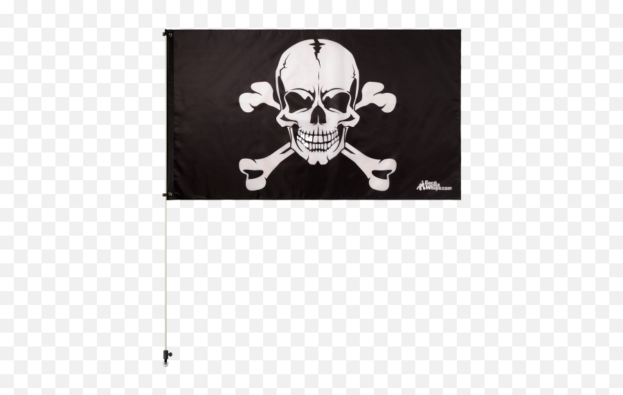 White Skull 3u0027 X 5u0027 Safety Flag W Black Or 38 6u0027 Whip - Skull Png,White Skull Png