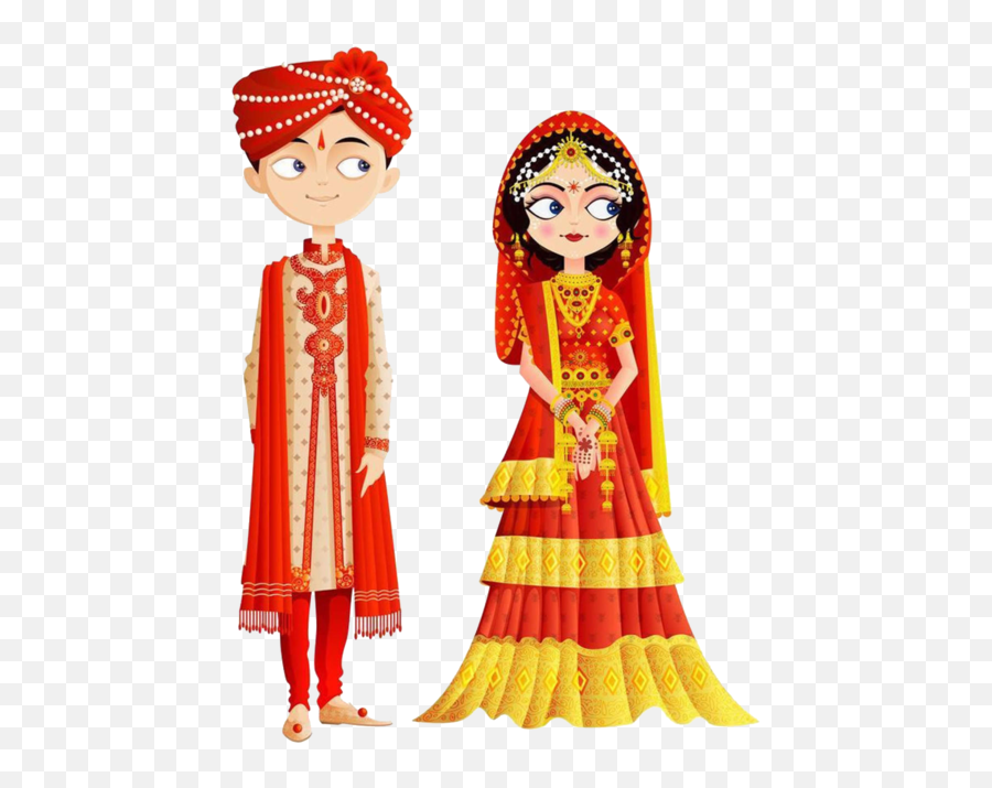 Wedding Couple Png - Indian Bride Cartoon,Wedding Couple Png