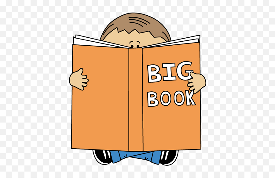 Reading A Book Clipart - Clipartsco Clipart Of Big Book Png,Book Clipart Transparent