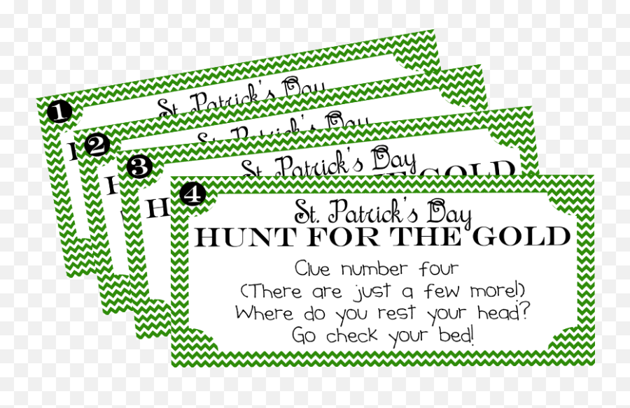 St Patricku0027s Day Treasure Hunt Printable - Clues For Treasure Hunt Game Png,Scavenger Hunt Png