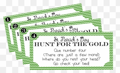 St Patricku0027s Day Treasure Hunt Printable - Clues For Treasure Hunt Game Png,Scavenger Hunt Png