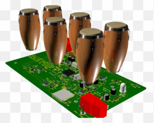Download Mini Electronic Congas 1 Yejqrf4ec8 - Six Congas Printed Circuit Board Png,Congas Png