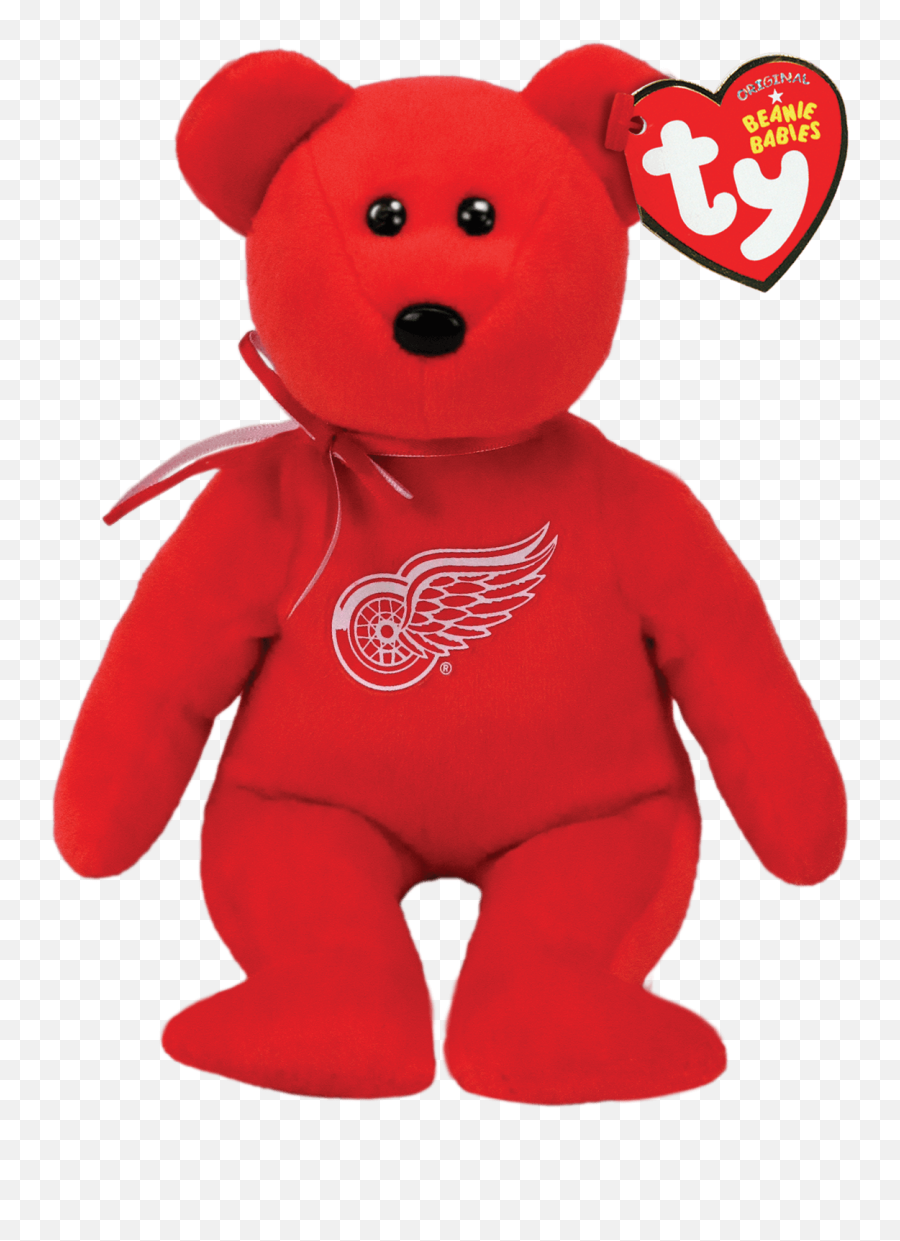 Detroit Red Wings - Nhl Bear Breast Cancer Beanie Baby Png,Detroit Red Wings Logo Png