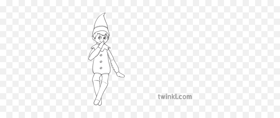 Elf - Black And White Elf On The Shelf Png,Elf On The Shelf Logo