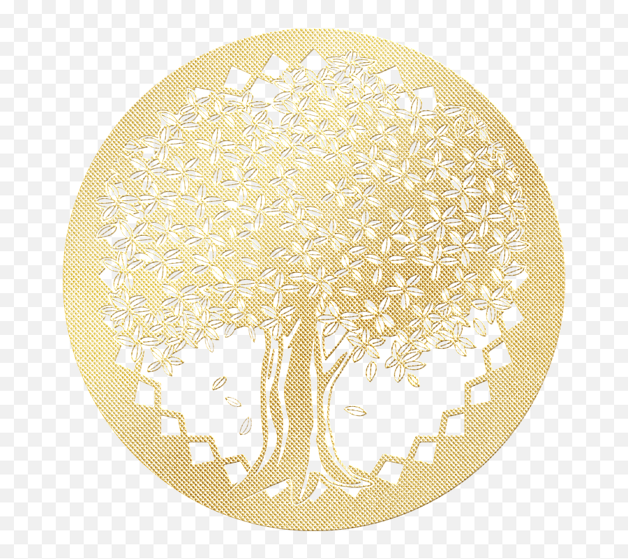 Gold Foil Tree Of Life Circle - Dot Png,Tree Of Life Transparent