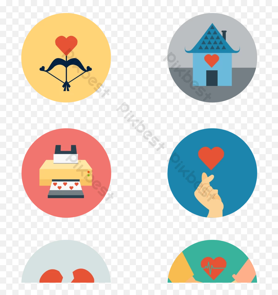 Vector Round Valentine Icon Design Ai Free Download - Pikbest Circle Png,Bathroom Icon Vector Free Download