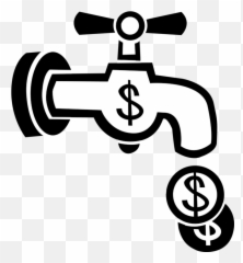 Flushing Everything Down Drain - Vector Image Money Faucet Clipart png