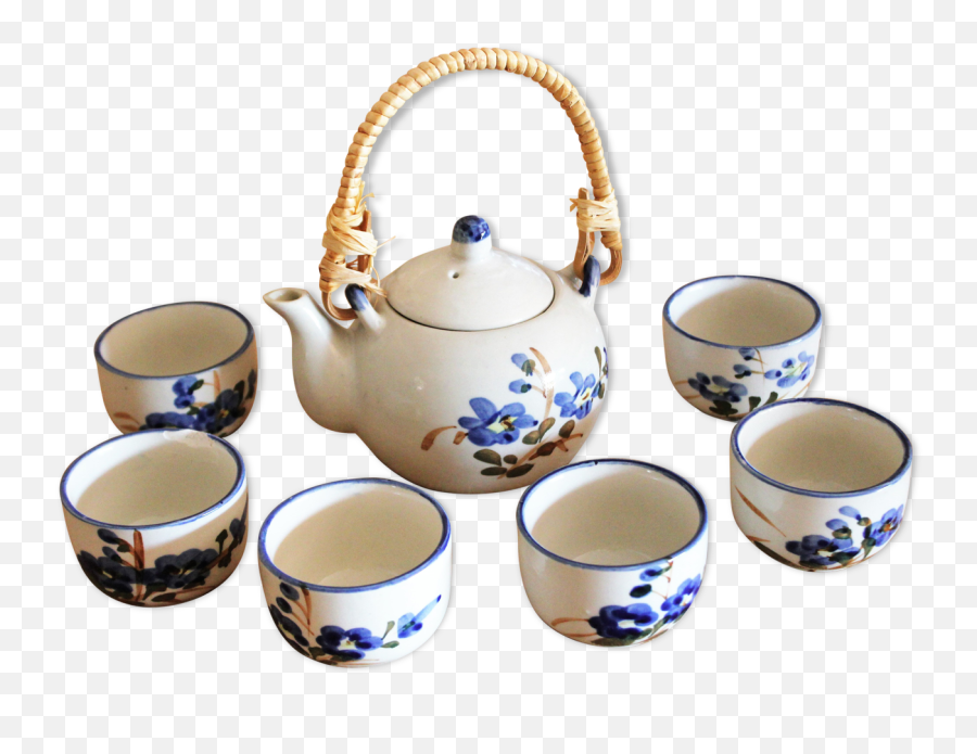 6 Tea Cups - Ceramic Png,Teapot Png