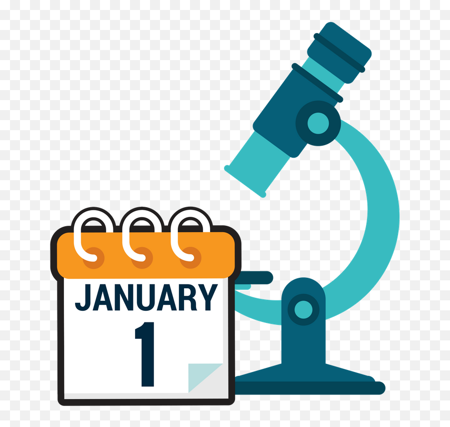 January 1 Calendar Icon With Blue Microscope - January January Calendar Icon Png,Fax Icon Dark Blue