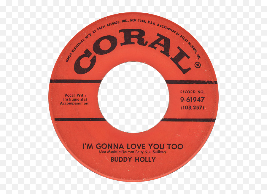 Fileiu0027m Gonna Love You Too By Buddy Holly Us Vinyl Side - A Buddy Holly Png,Holly Png