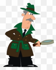 Detective Cartoon Magnifying - Transparent Detective Png,Detective Png