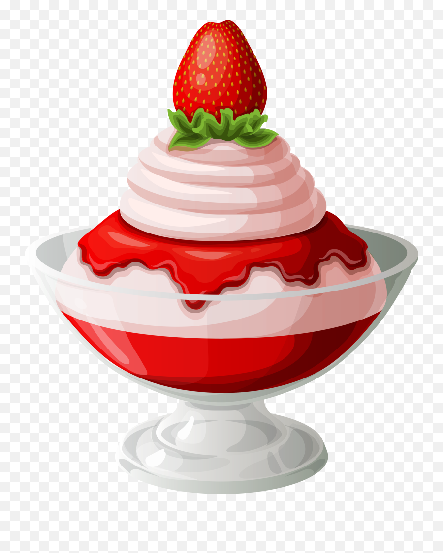 Strawberry Ice Cream Sundae Transparent - Strawberry Ice Cream Clip Art Png,Ice Cream Transparent