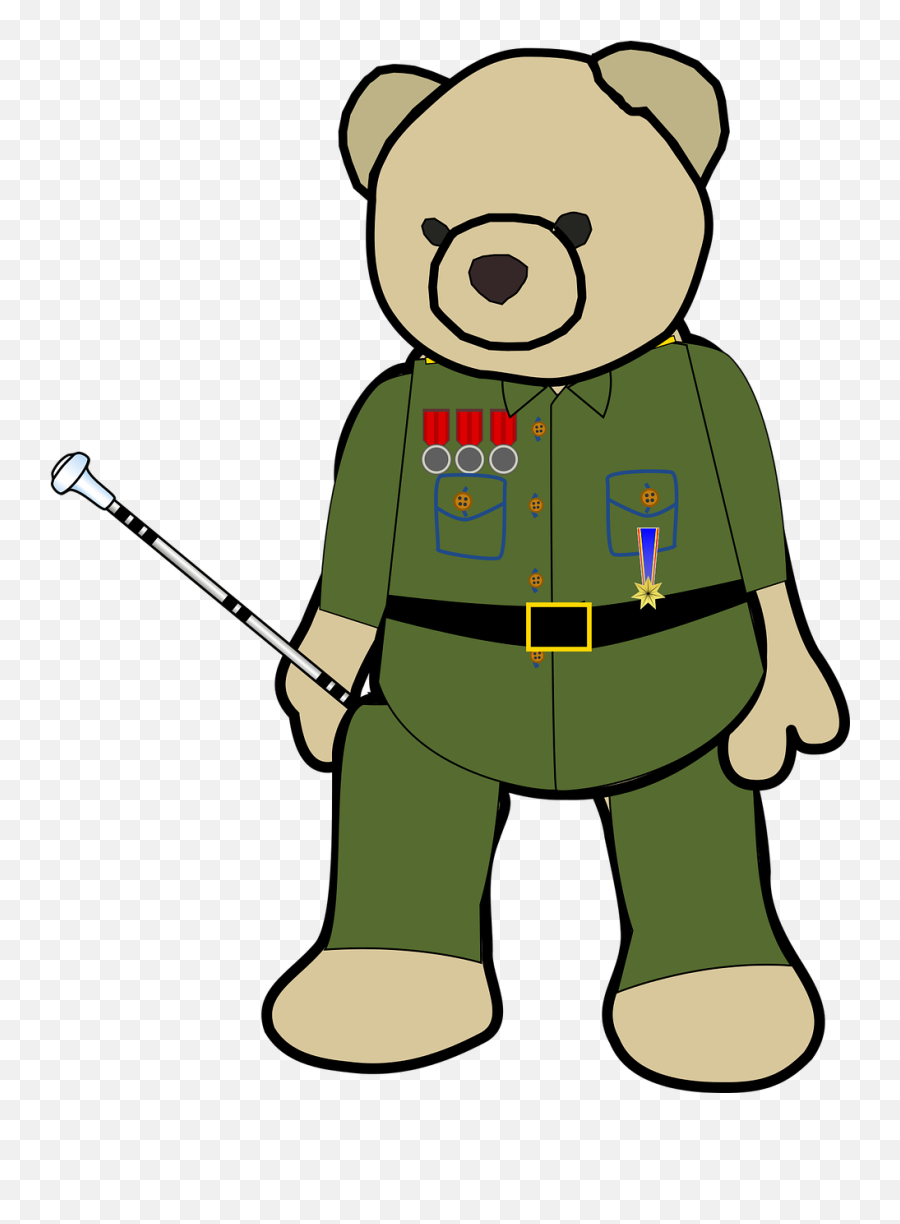 Army Baton Bear - Free Vector Graphic On Pixabay Urso Do Exercito Png,Baton Png