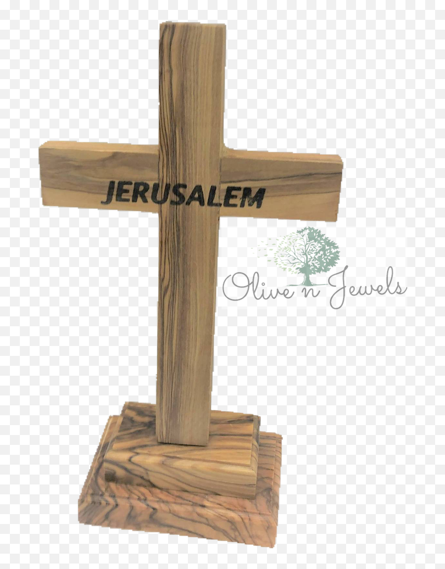 Standing Cross Olive Wood - Cross Png,Three Crosses Png
