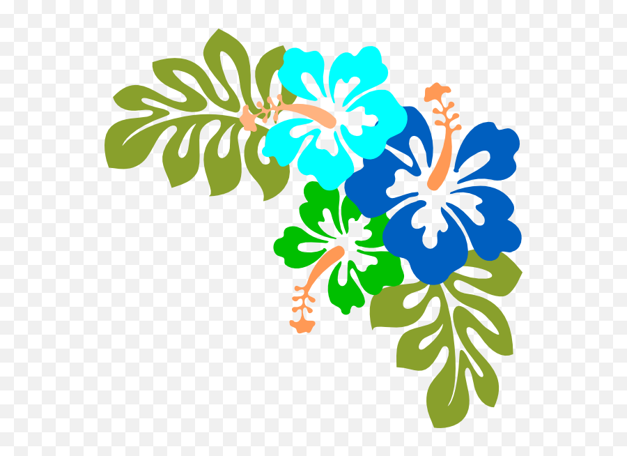 Hawaiian Flowers Transparent Background - Hibiscus Clip Art Png,Flowers Clipart Transparent Background