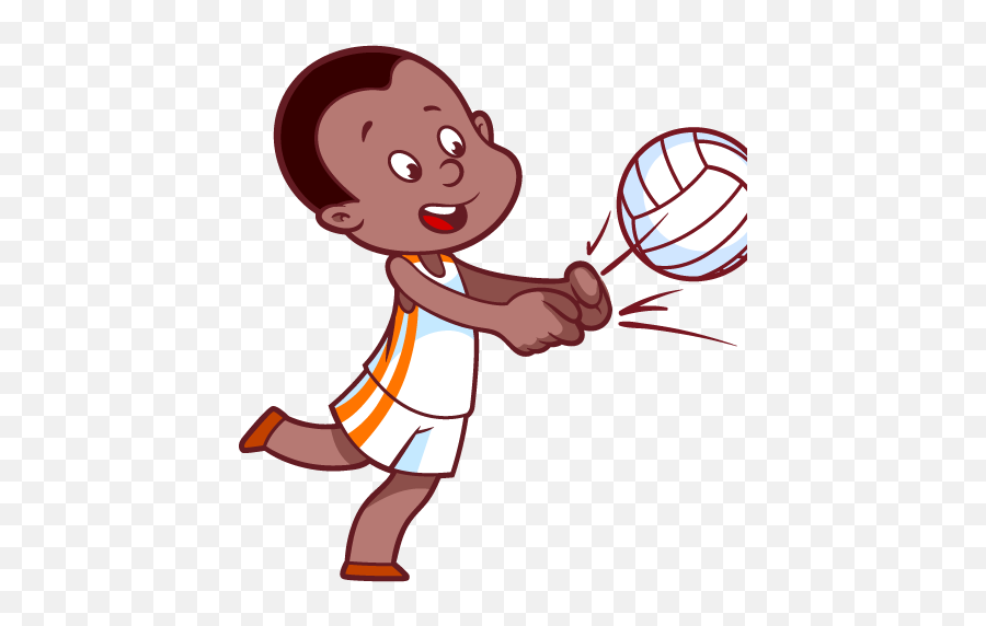 Download Hd Cartoon Volleyball Players - Voleybol Clipart Kids Playing Volleyball Transparent Background Png,Volleyball Clipart Transparent Background
