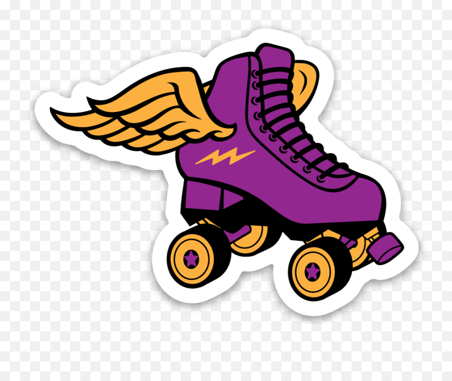Roller Derby Gives You Wings - Roller Skate Sticker U2014 Gumption Clip Art Png,Roller Skate Png