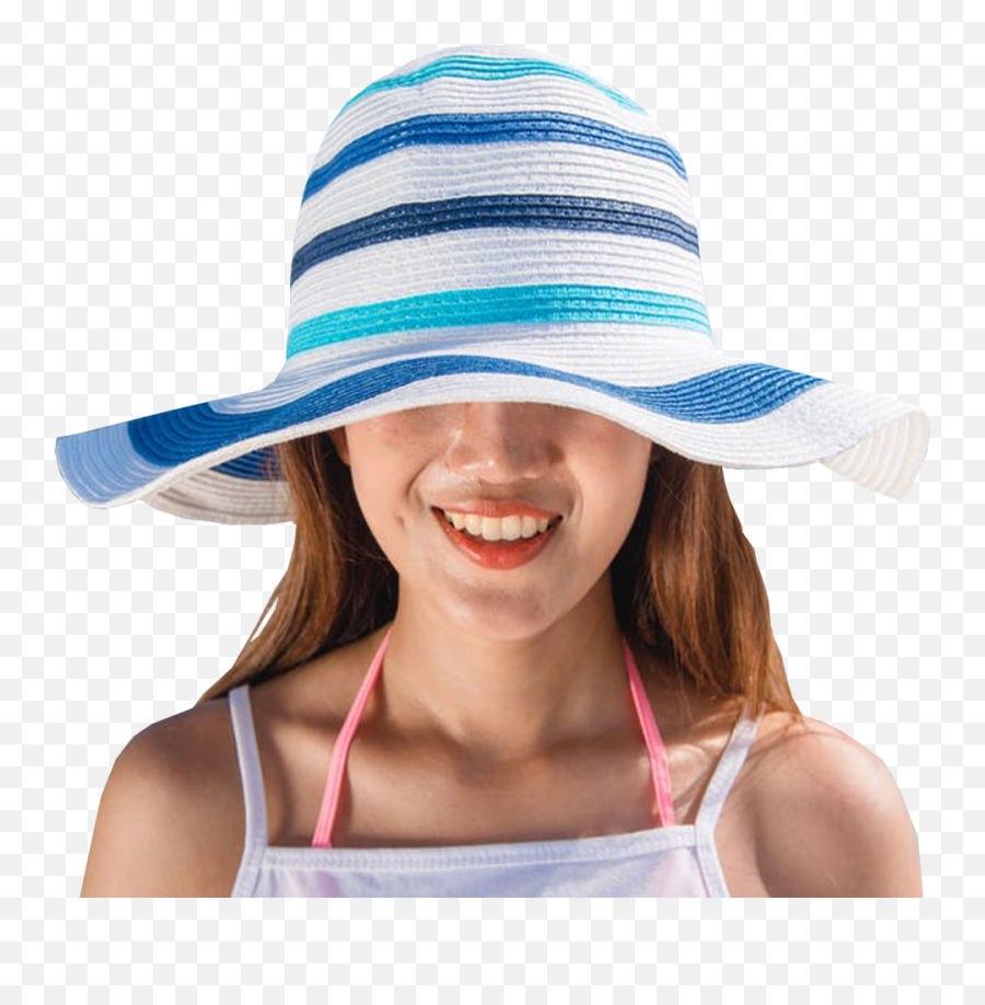 Wearing Summer Hat Transparent Background Image Girl In - Girl With Hat Png,Summer Transparent Background