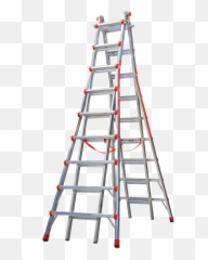 Skyscraper 17 - Ft Aluminum Type 1a 300 Lbs Capacity Telescoping Step Ladder 17 Ft Ladder Png,Ladder Png