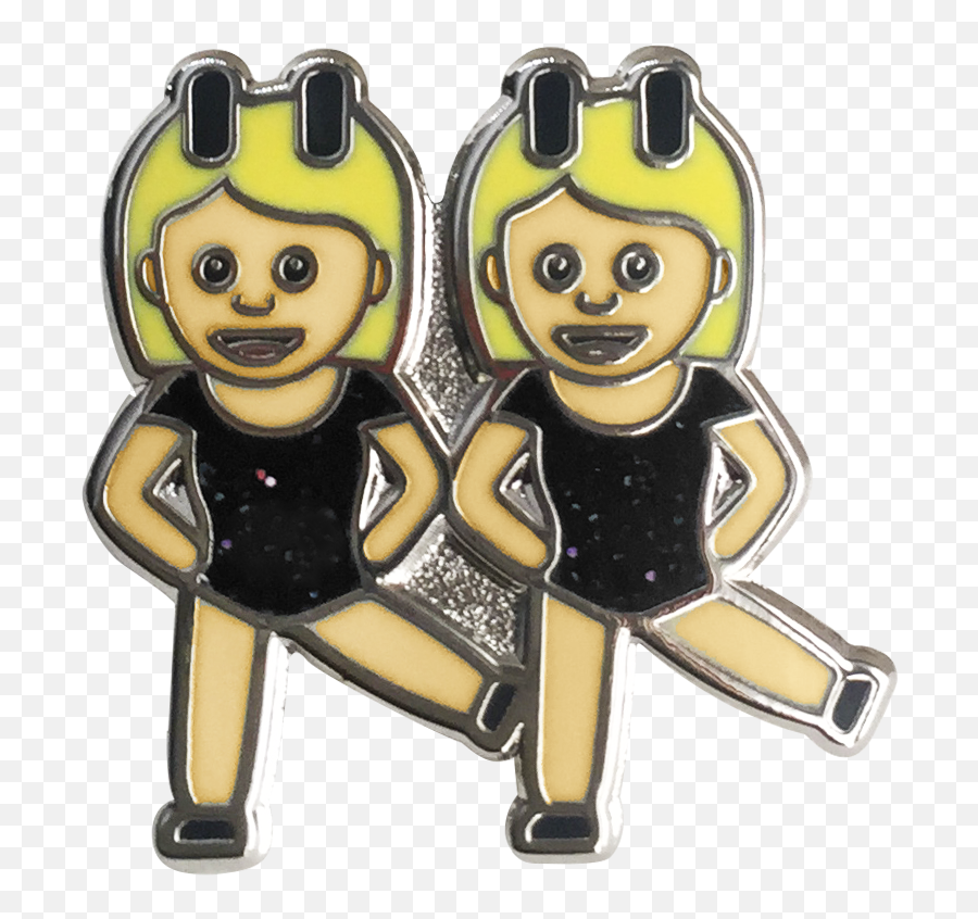 Dancing Girls Emoji Pin - For Cheerleading Png,Dancing Emoji Png