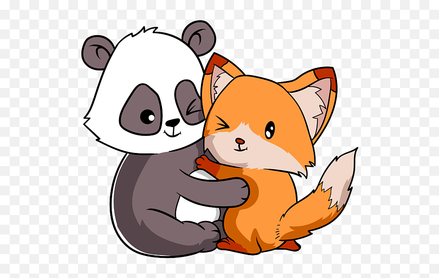 Fox Panda Forest Wild Life Animal Hug - Fox Panda Png,Panda Buddy Icon