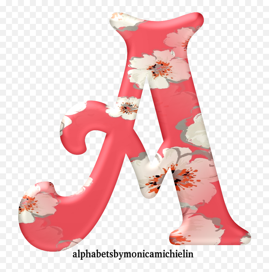 Monica Michielin Alphabets Pink Magnolia Alphabet Glass - Png Flower Blue Rose Tea Rose Alfabeto Orange Con Rosas,Magnolia Icon