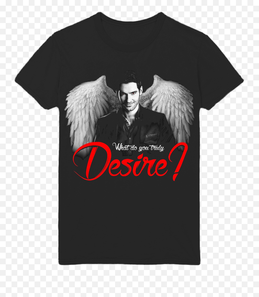 Lucifer Morningstar What Do You Truly Desire Tom Ellis Ph705 Unisex Black Tee Cool Casual Pride T Shirt Men Fashion - Do You Truly Desire Png,Lucifer Png