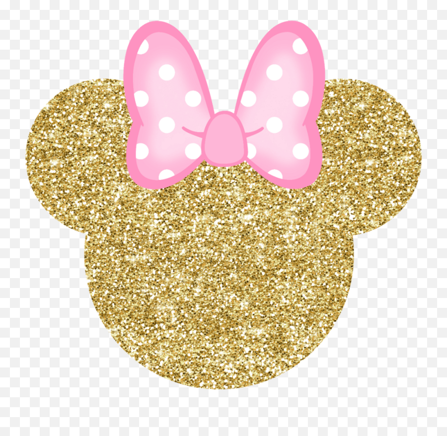 Download Hd Minniemouse Glitter Bow Goldpink Pink Gold - Pink And Gold Minnie Mouse Head Png,Gold Bow Transparent Background