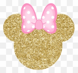 Download Hd Minniemouse Glitter Bow Goldpink Pink Gold - Pink And Gold Minnie Mouse Head Png,Gold Bow Transparent Background