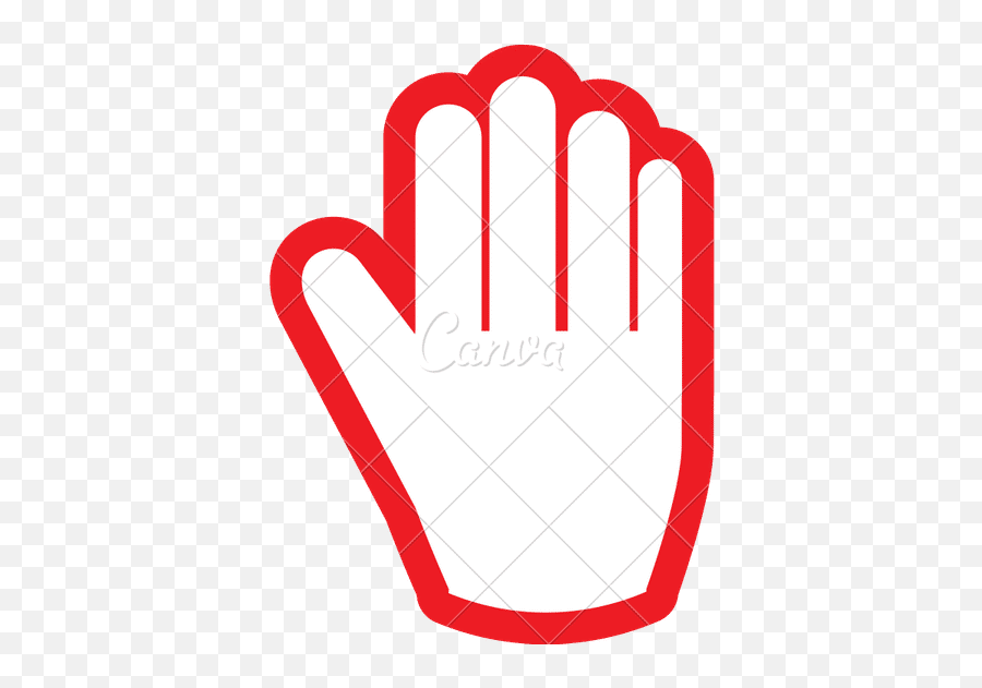 Stop Hand Icon - Canva Mano Roja Dibujo Png,Palm Hand Icon