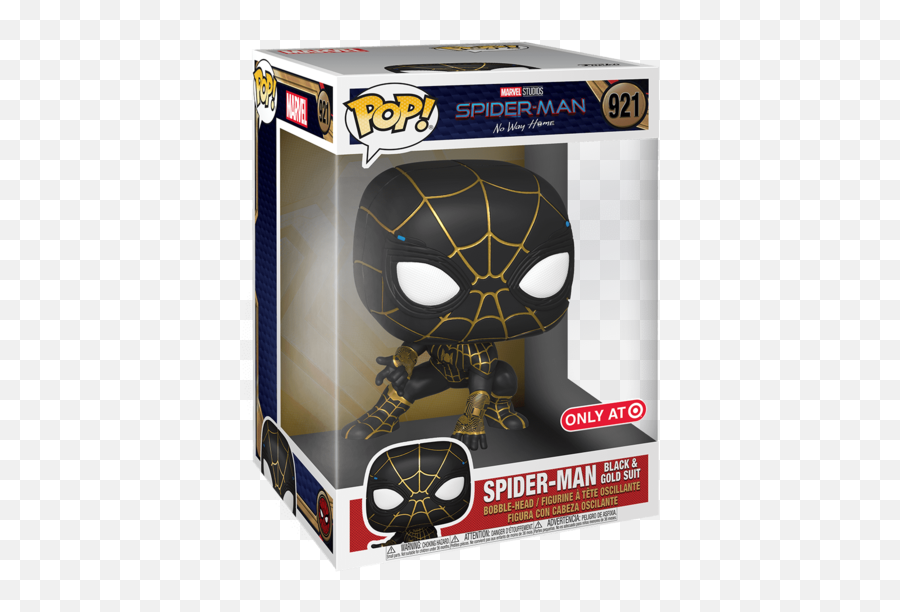 Spider - Man No Way Homeu0027 First Look At Brandnew Spidey Spider Man Black And Gold Suit Funko Pop Png,Venom Icon Figure