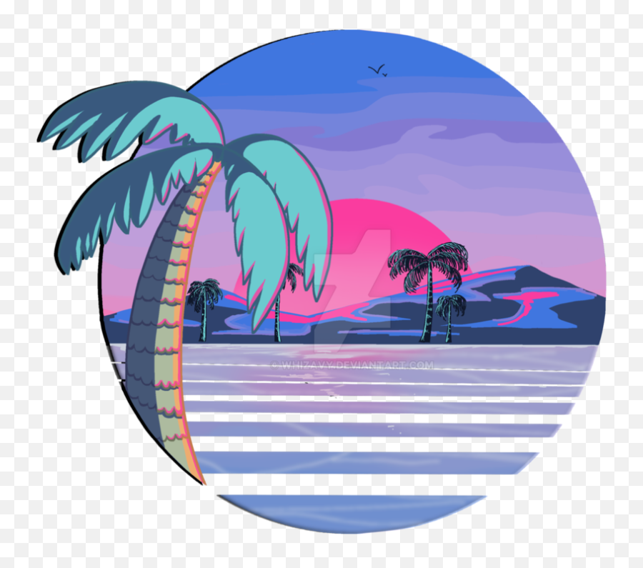 Vaporwave Vector Cyberpunk Picture - Vaporwave Transparent Palm Tree Png,Cyberpunk Png