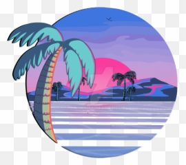 Vaporwave Vector Cyberpunk Picture - Vaporwave Transparent Palm Tree Png,Cyberpunk Png