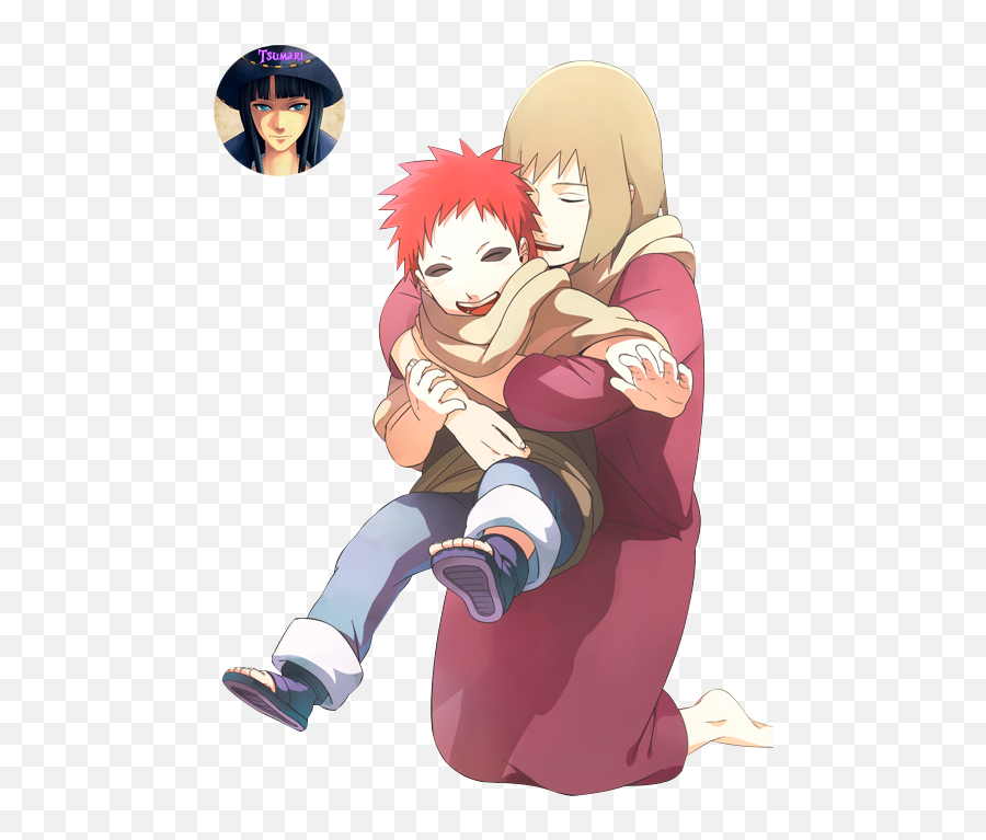 Render Gaara Karura Naruto Enfant Calin Mere Famille Suna - Naruto Kushina Png,Naruto Png